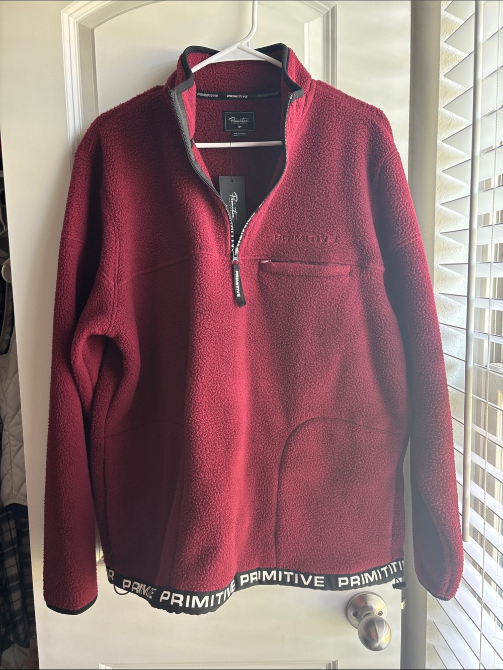 Primitive Men's Red Half-Zip Sherpa Pullover